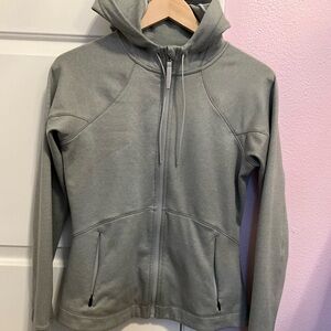 Athleta Unstoppable Full Zip Jacket Small Hoodie Fleece Gray Heather